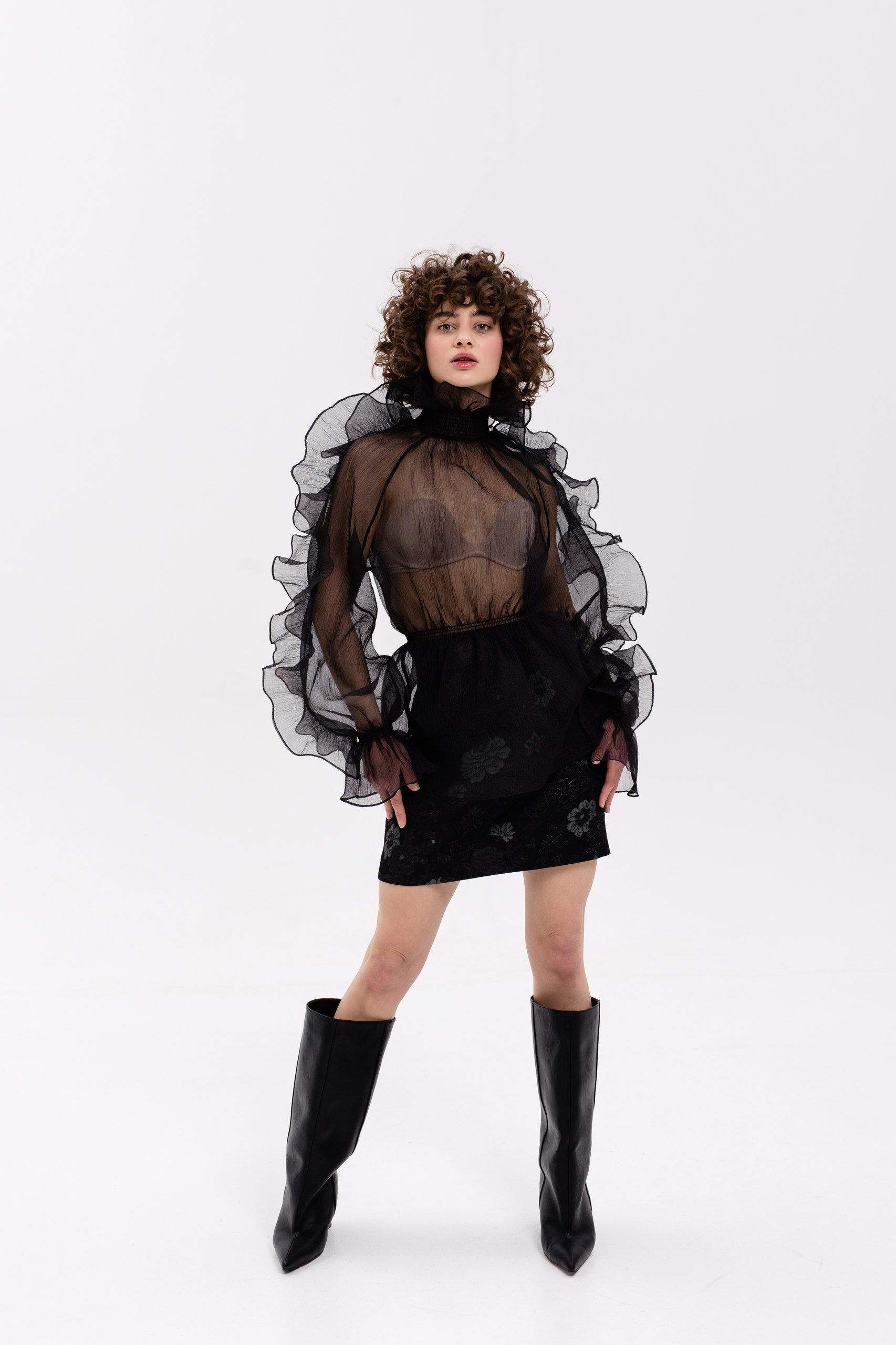 Блуза органза /черный /