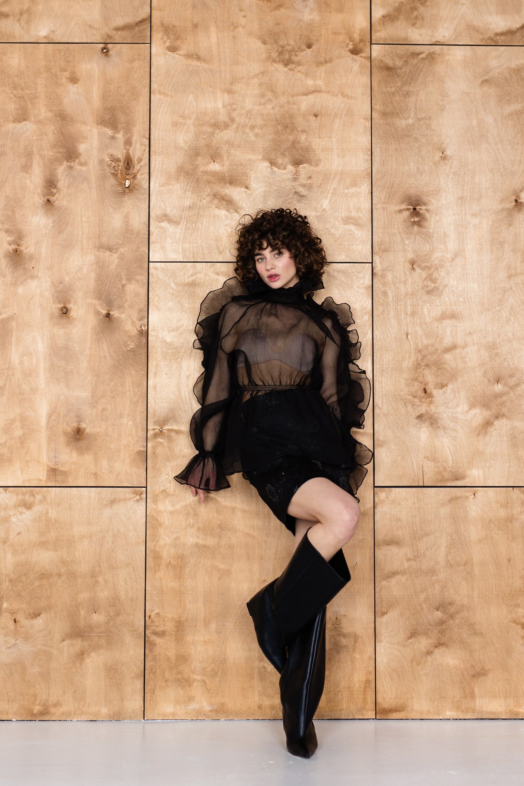 Блуза органза /черный /