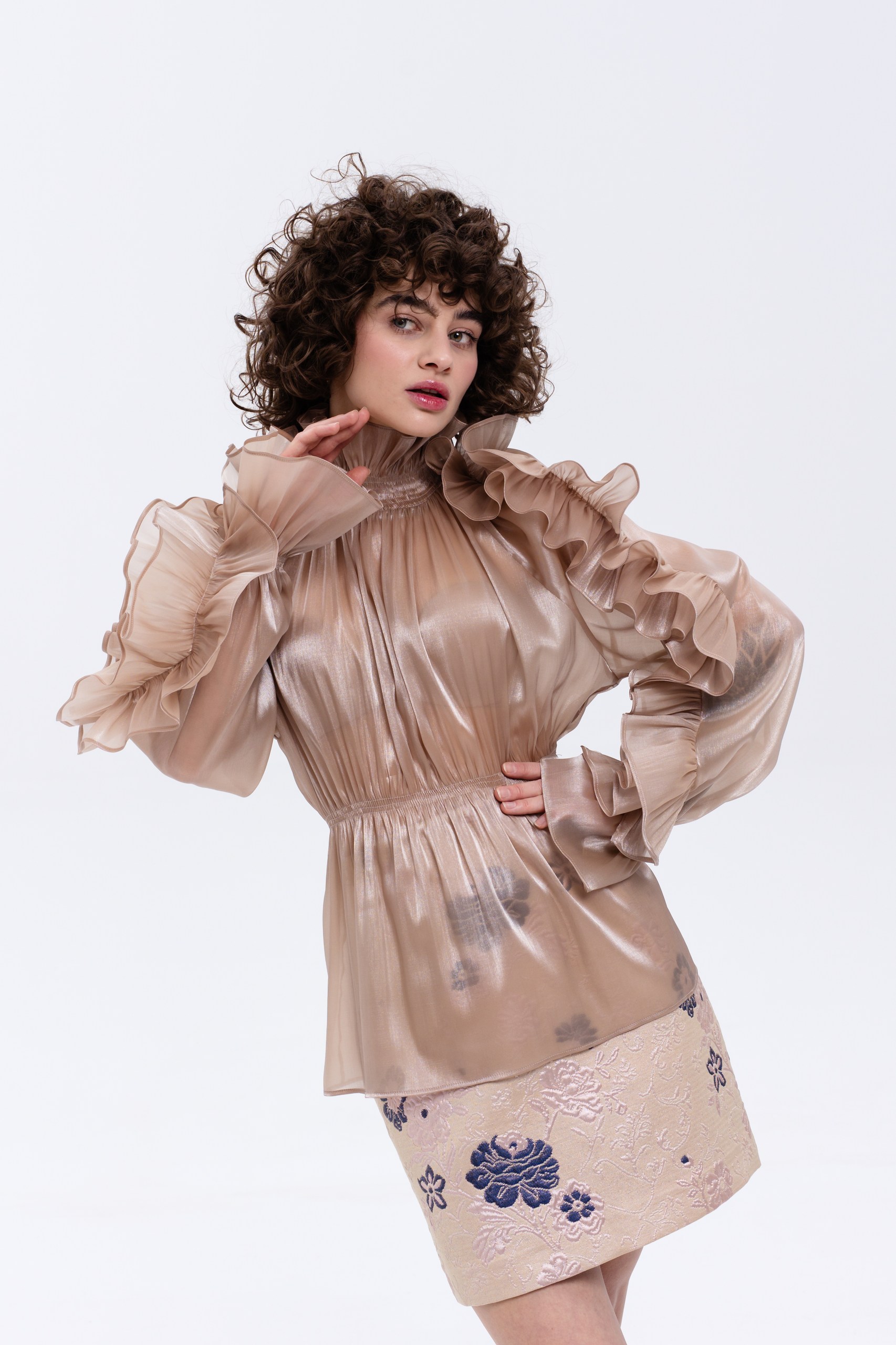 Юбка жаккард /розовое золото