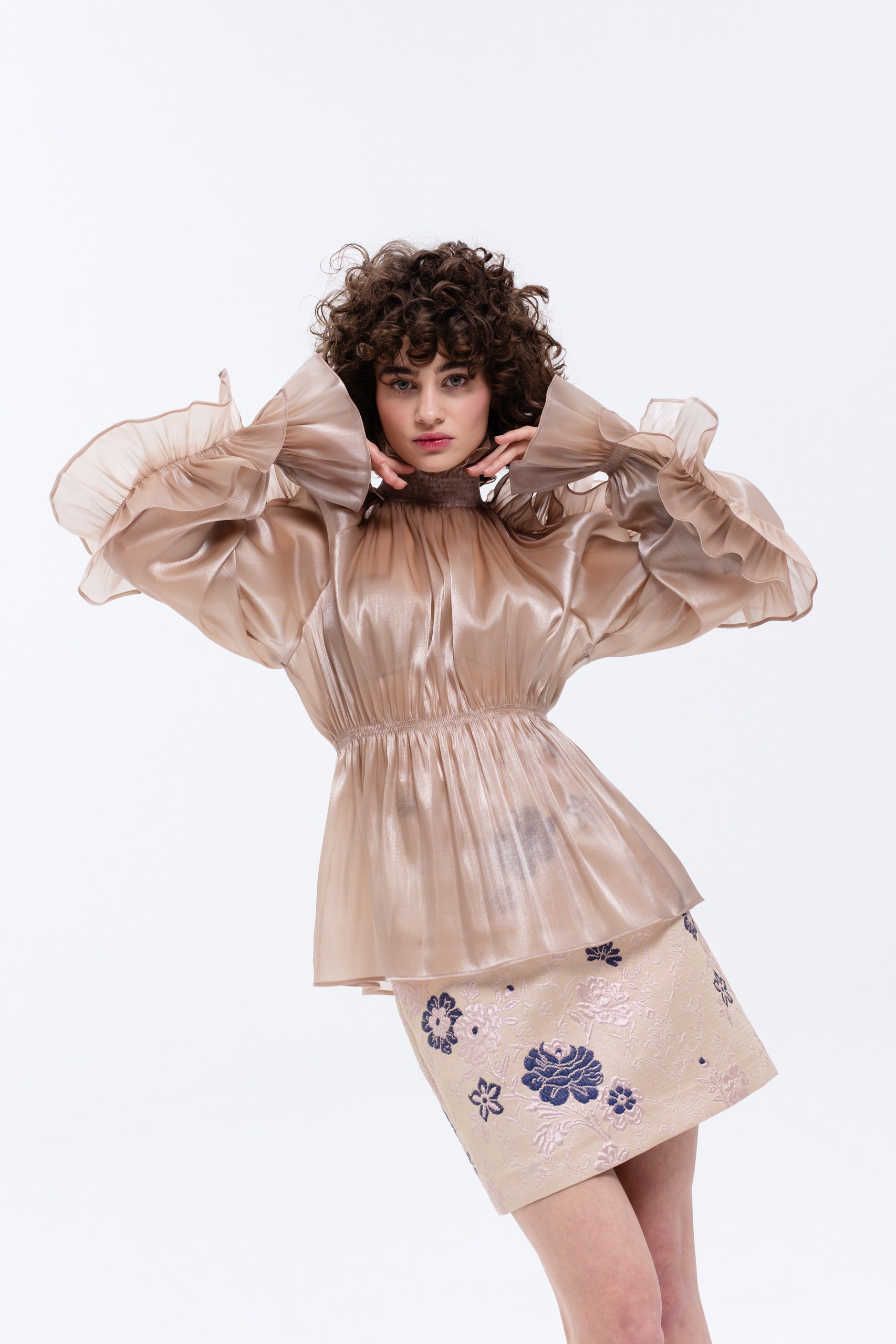 Юбка жаккард /розовое золото