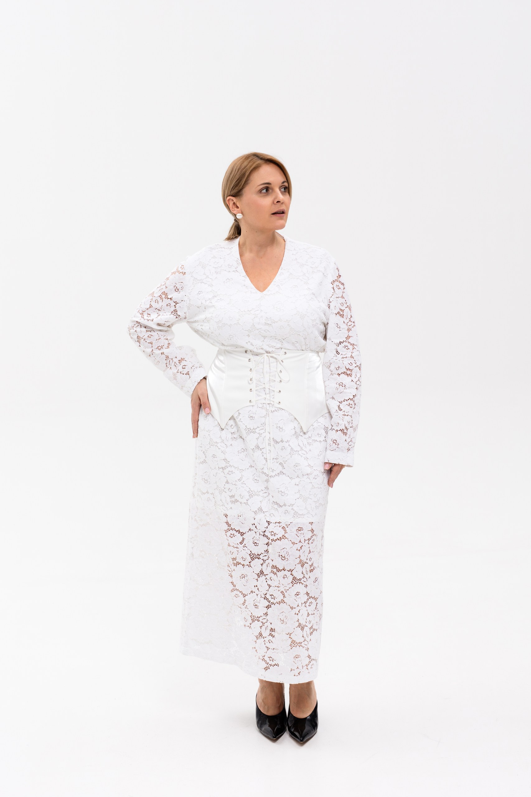 Платье кружево белое